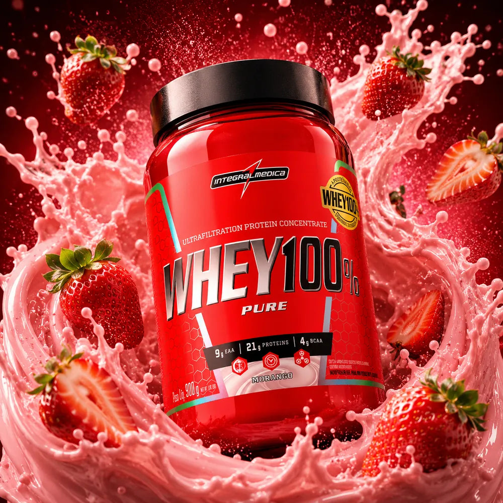 Whey 100% Pure Integralmedica sabor Fresa