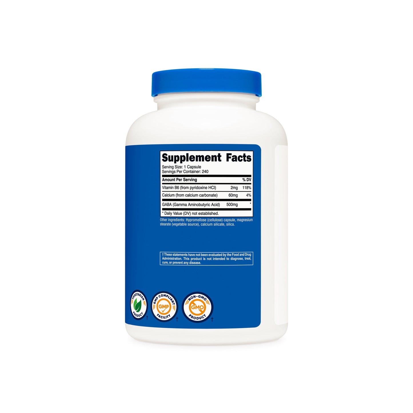 GABA + VITAMINA B6 240 CAP. NUTRICOST.