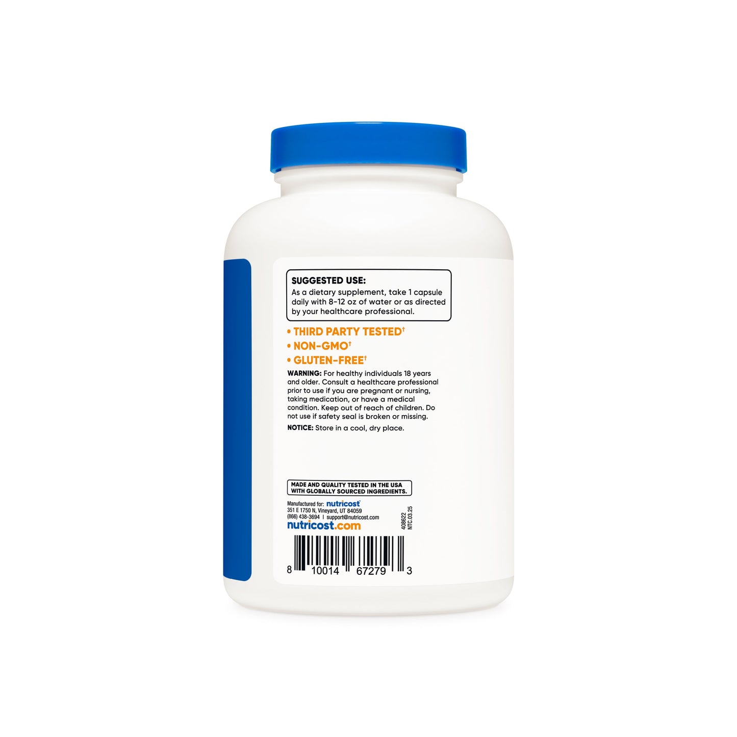 GABA + VITAMINA B6 240 CAP. NUTRICOST.
