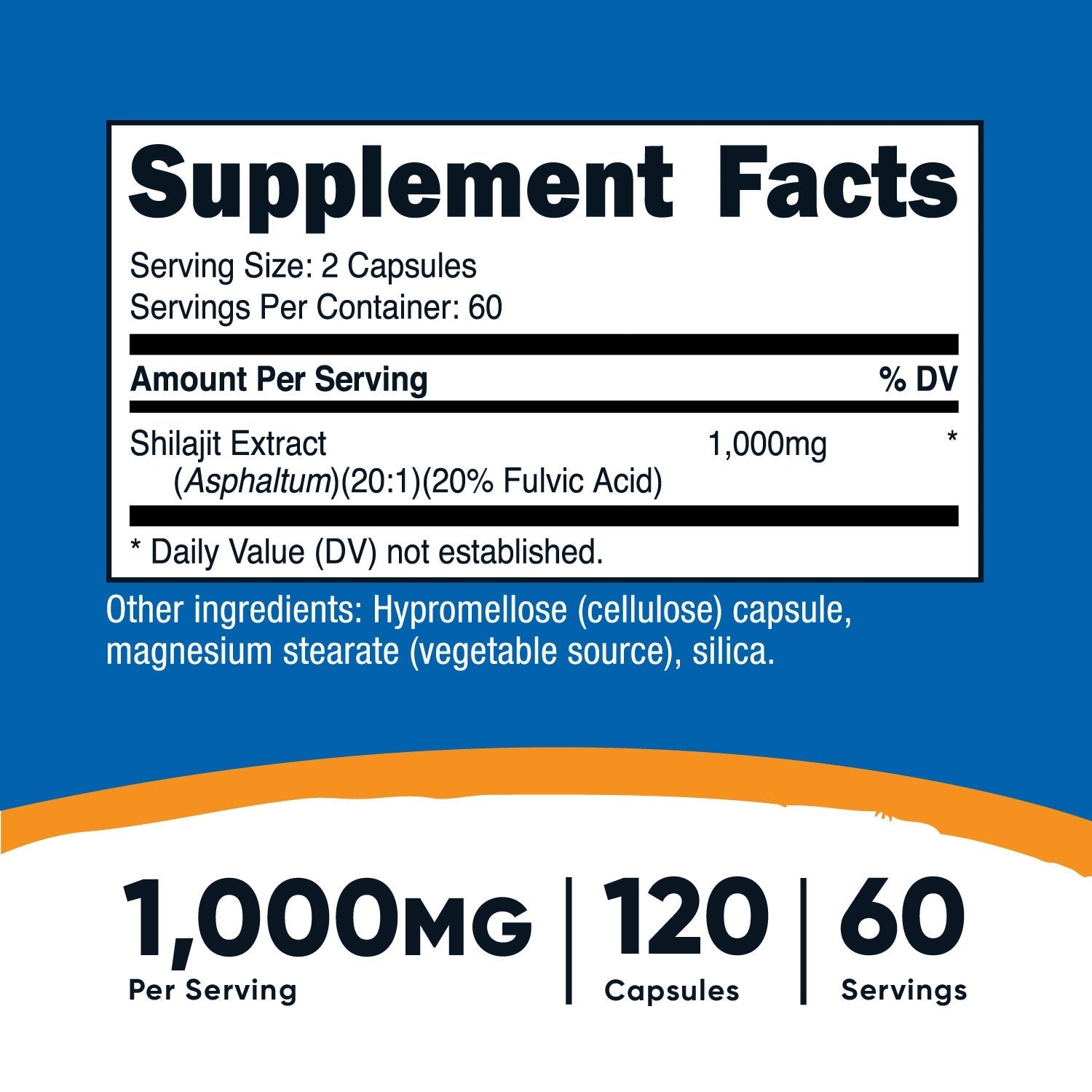 SHILAJIT 1000MG / 60 SRV. NUTRICOST