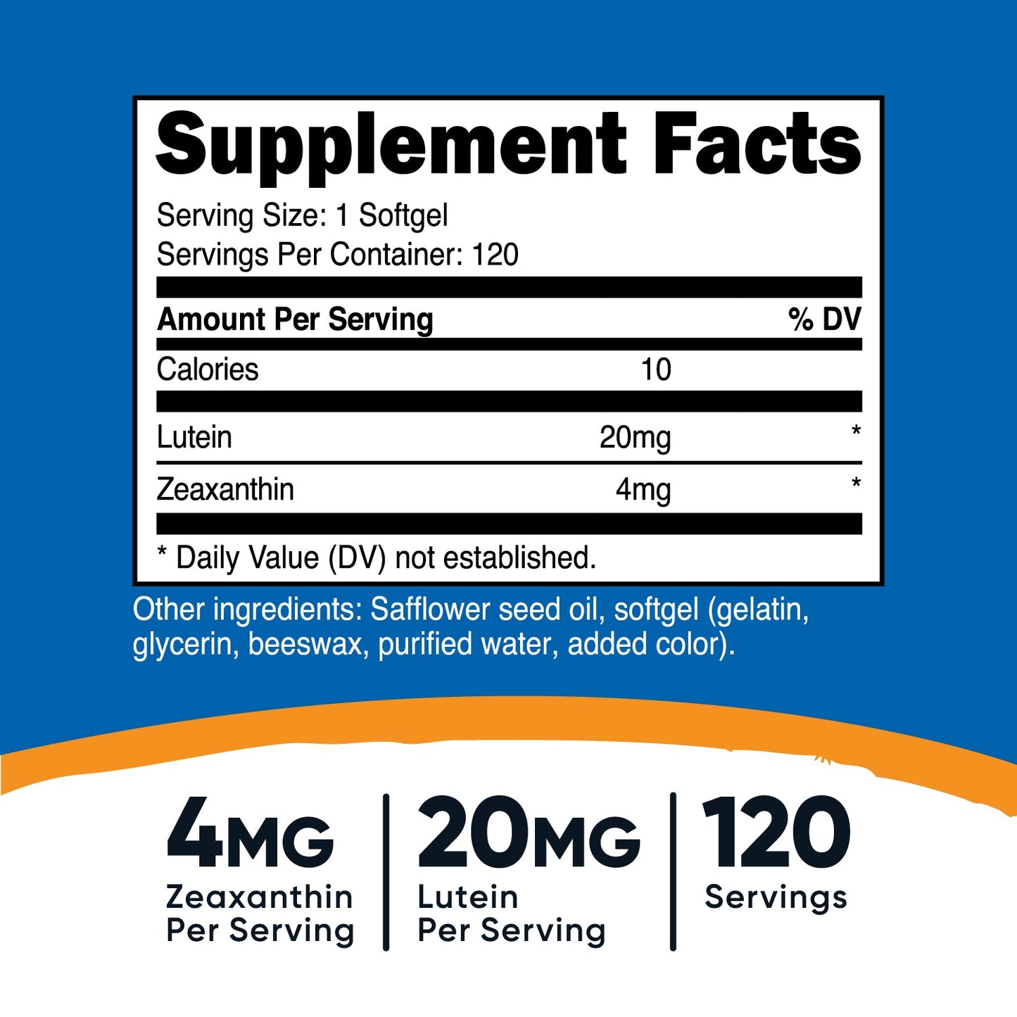 ZEAXANTHIN WITH LUTEIN 120 SOFTGELS