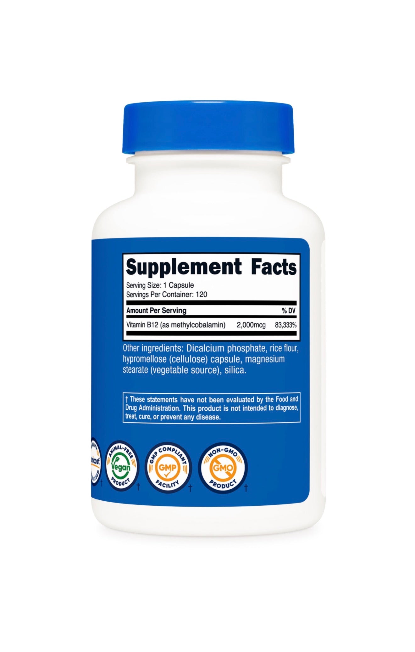 VITAMINA B12 2000MCG /120 SRV. NUTRICOST