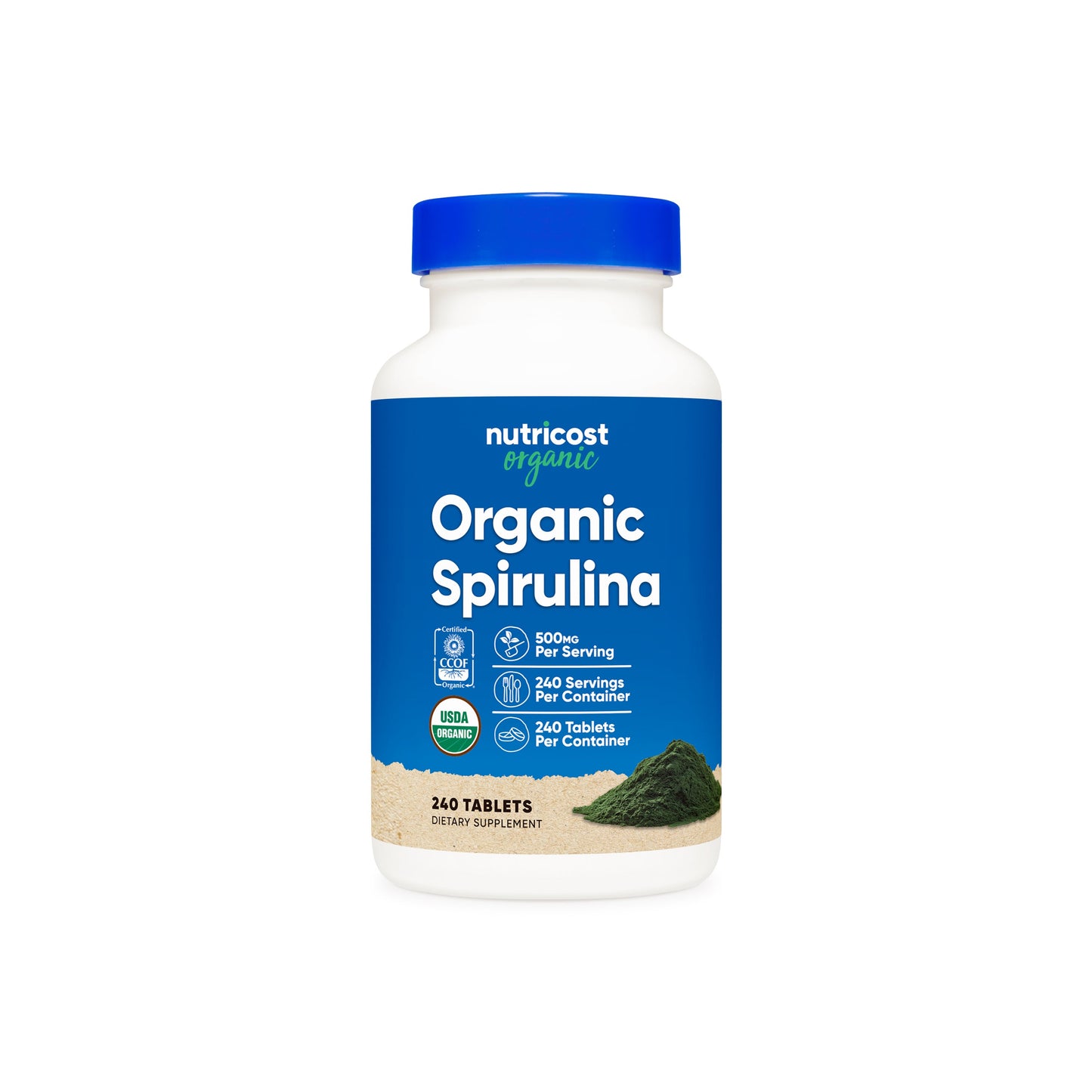 SPIRULINA TABLETS 500 MG 240 CAP NUTRICOST