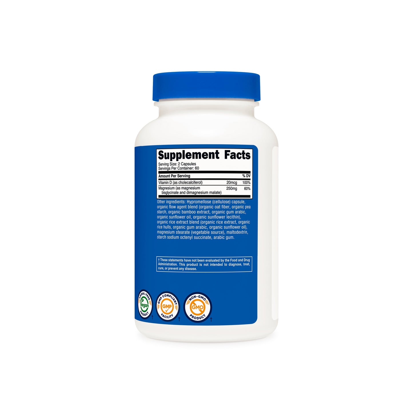 MAGNESIO GLICINATO+MALATO CON VITAMINA D 250MG /120 CAP.
