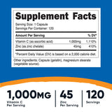 VITAMINA C + ZINC 1000MG /45 SERV. NUTRICOST