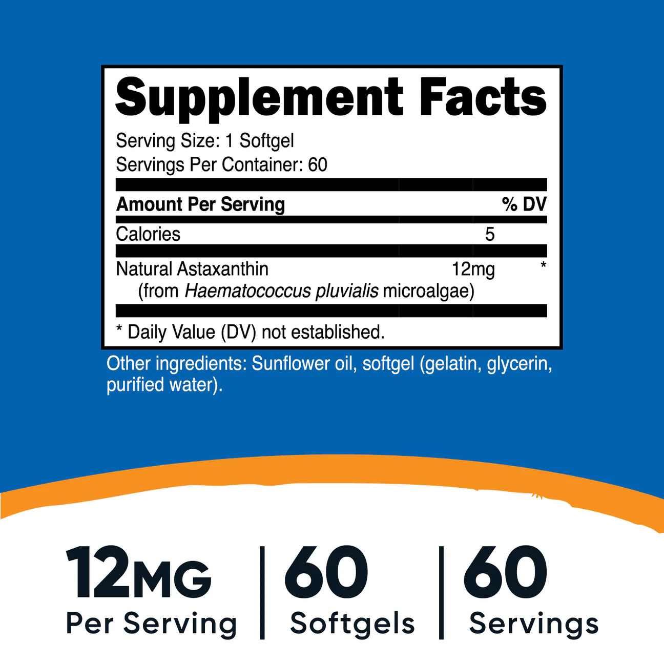 AXTAXANTHIN 12MG / 60 SOFTGELS