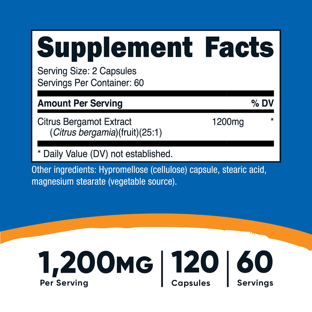 CITRUS BERGAMOT 1200MG /120 SRV. NUTRICOST