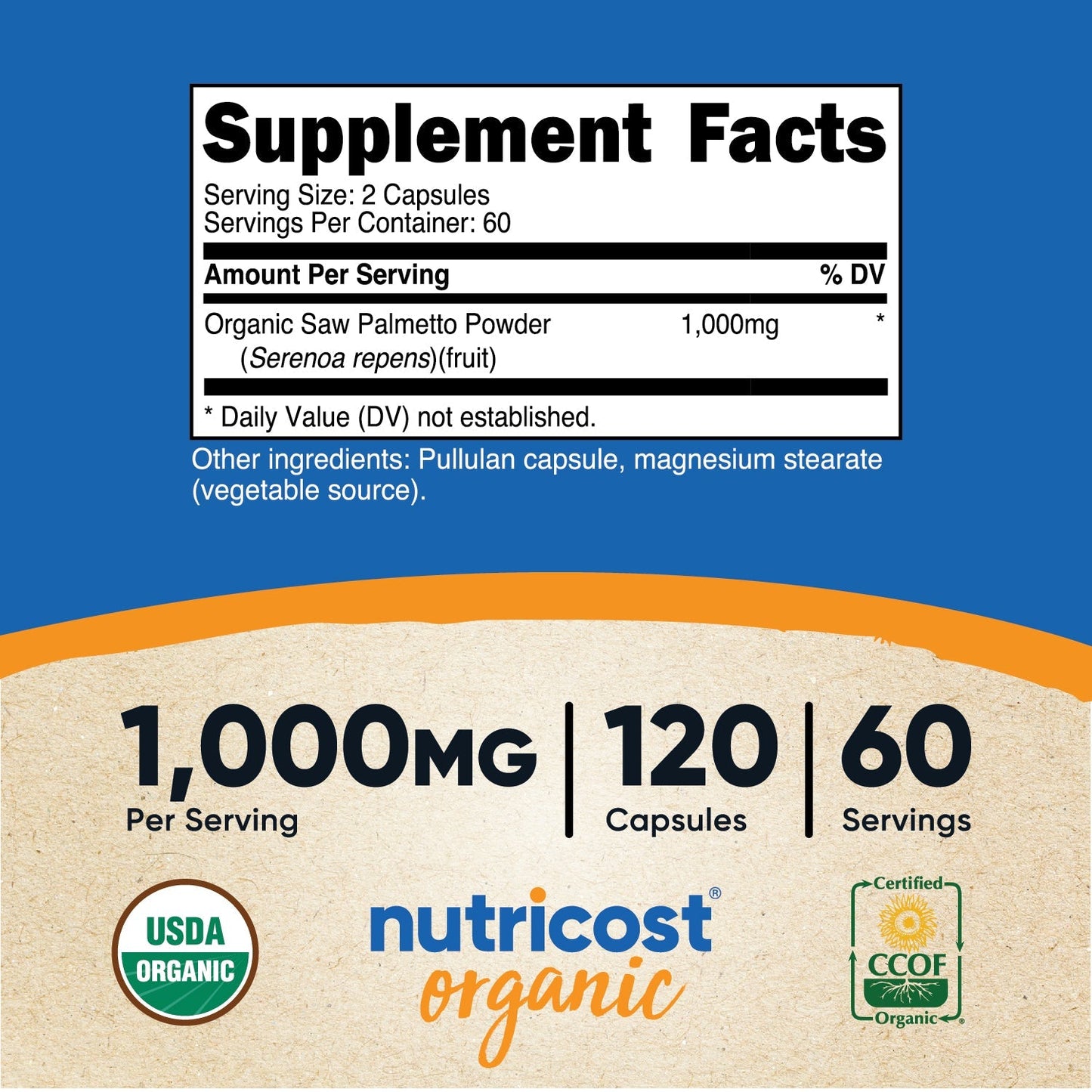 SAW PALMETTO 500 MG 120 CAP NUTRICOST
