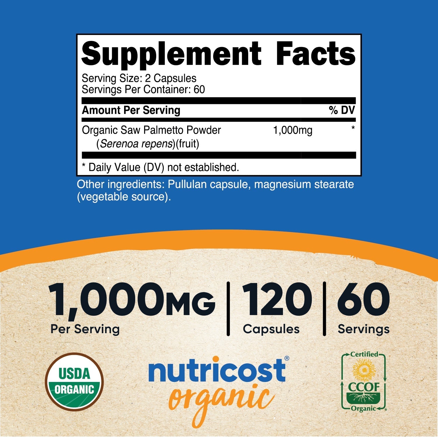 SAW PALMETTO 500 MG 120 CAP NUTRICOST