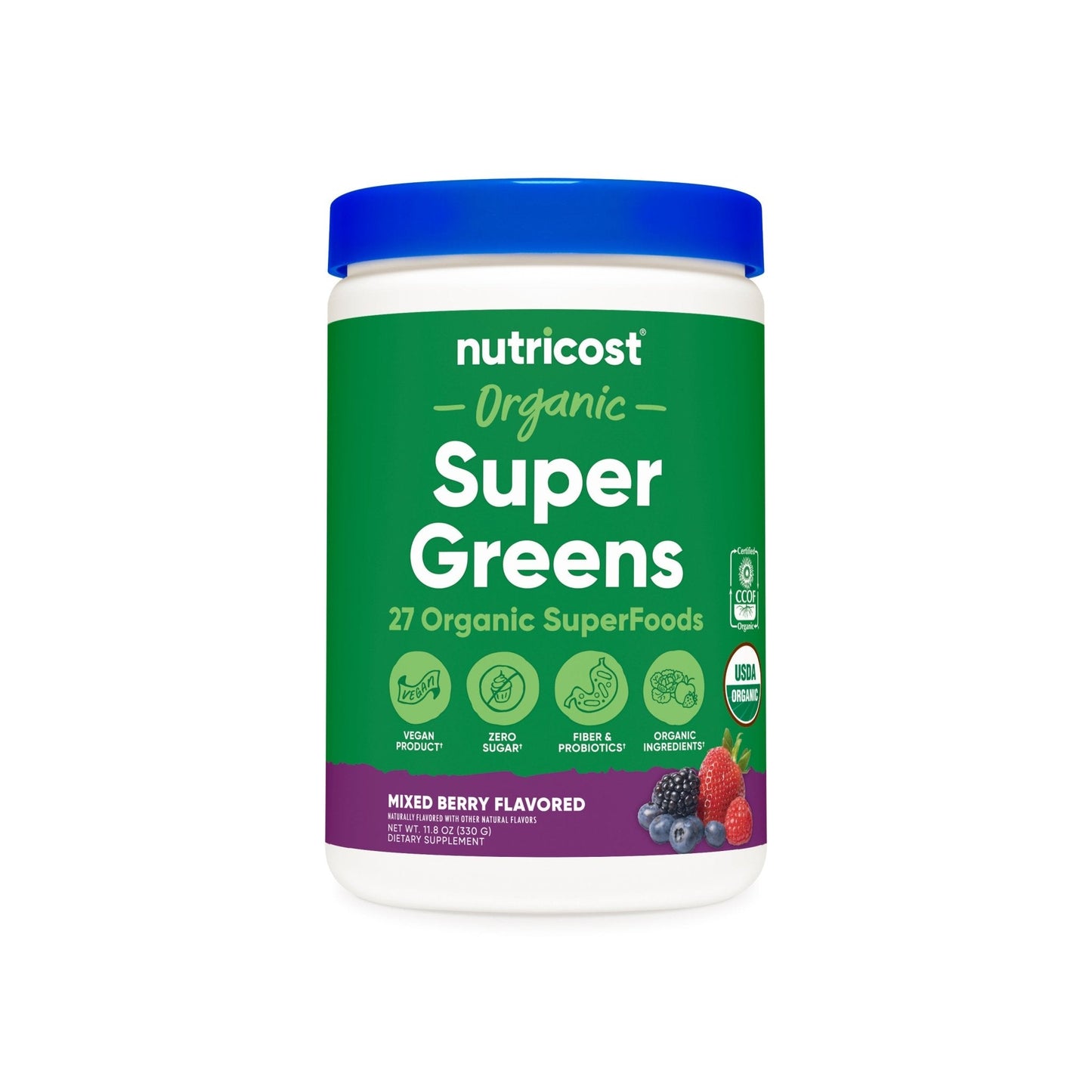ORGANIC GREENS 30 SRV. MIX BERRY NUTRICOST
