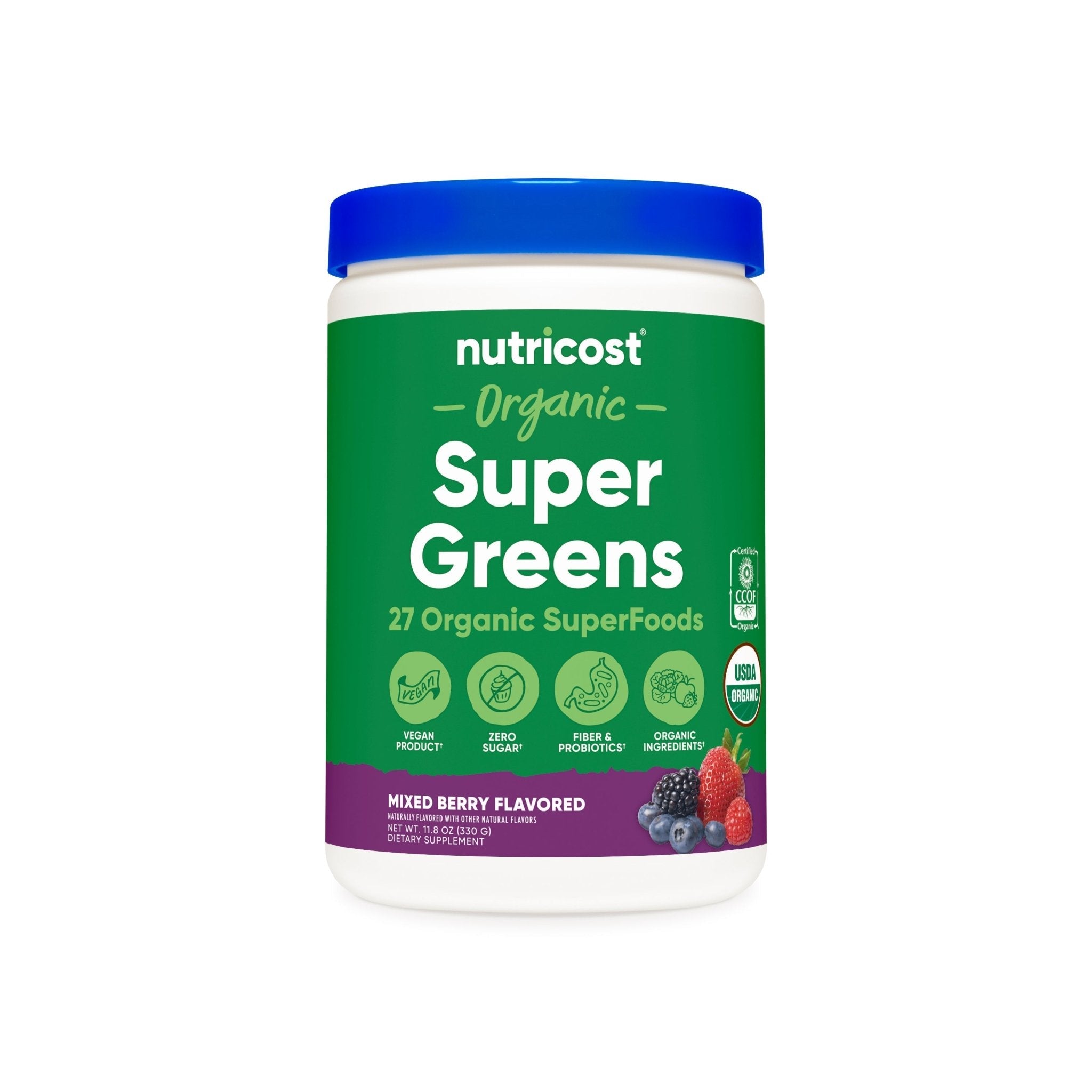 ORGANIC GREENS 30 SRV. MIX BERRY NUTRICOST