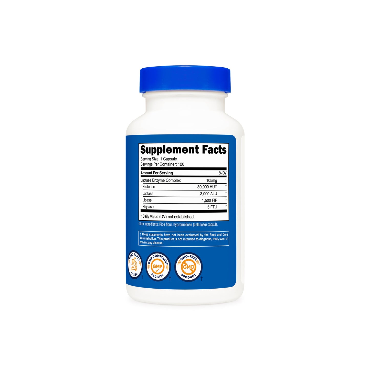 LACTASA ENZYMA COMPLEX 3000IU/120 CAP. NUTRICOST