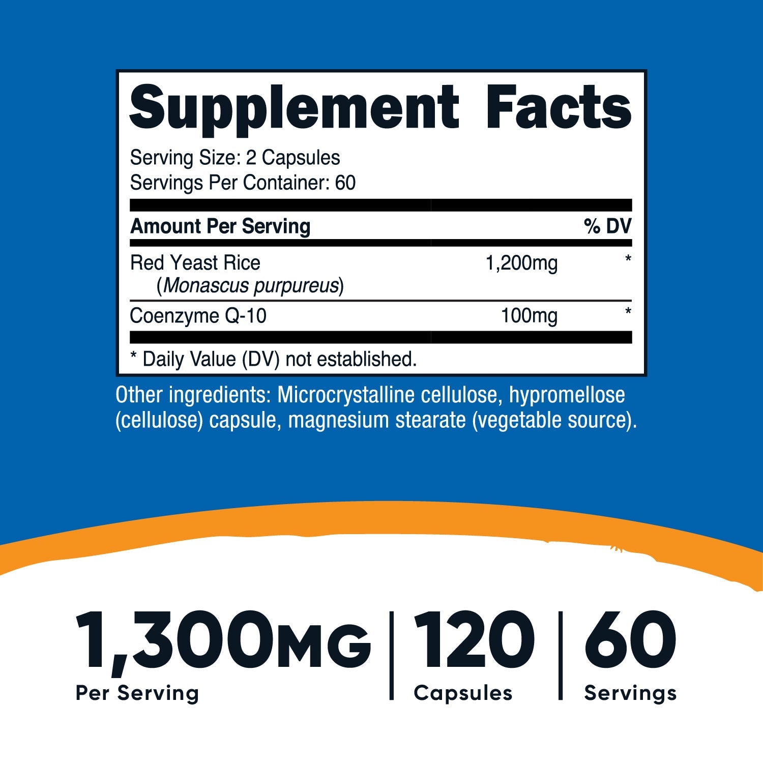 RED YEAST RICE+CoQ10 1300 MG /60 SRV. NUTRICOST