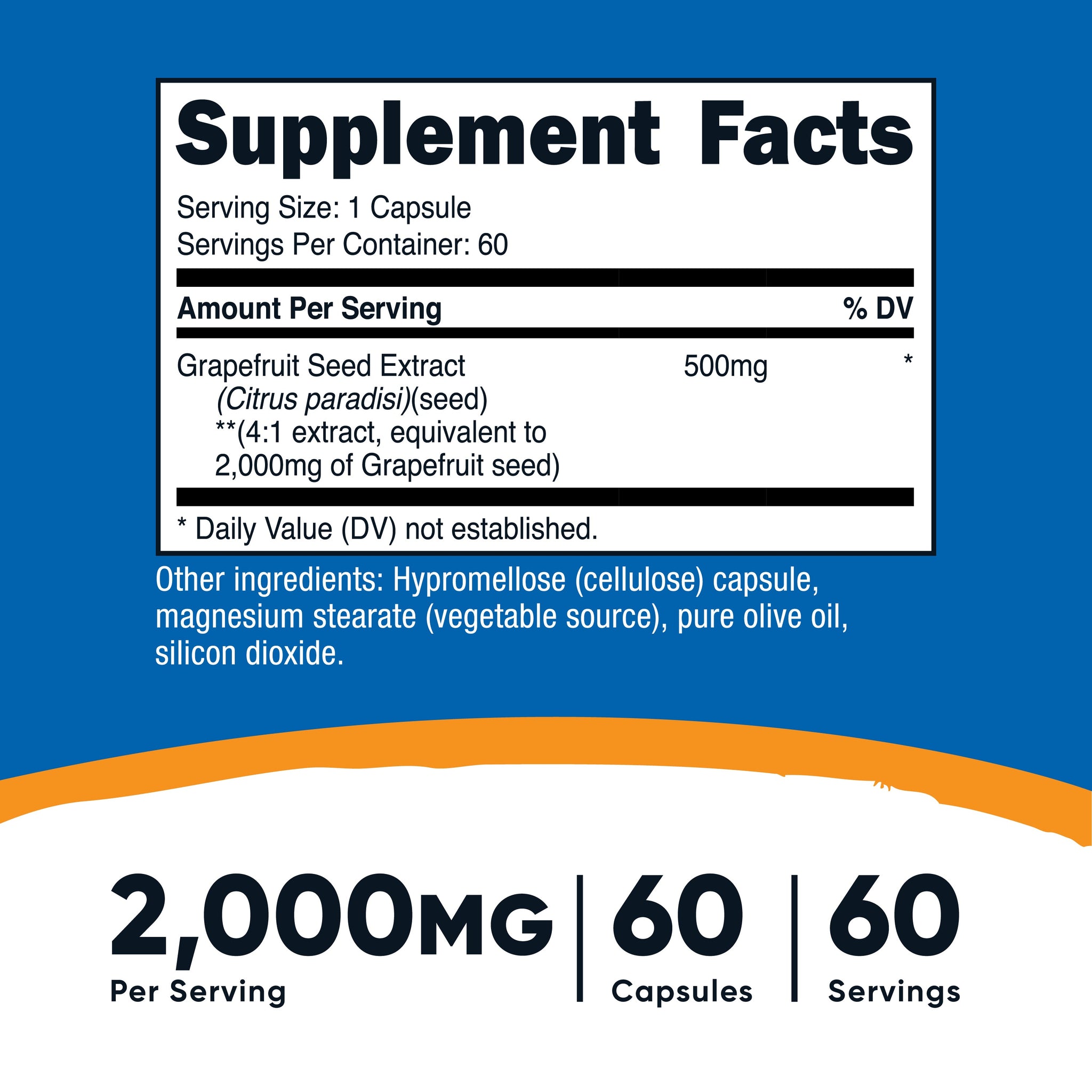GRAPEFRUIT SEED EXTRACT 2000 MG / 60 SRV. NUTRICOST
