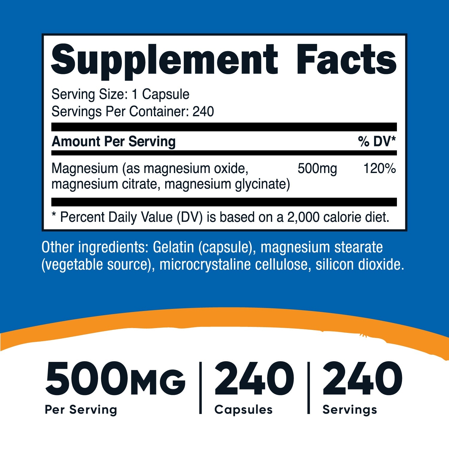 MAGNESIO COMPLEX 500 mg / 240 CAP NUTRICOST