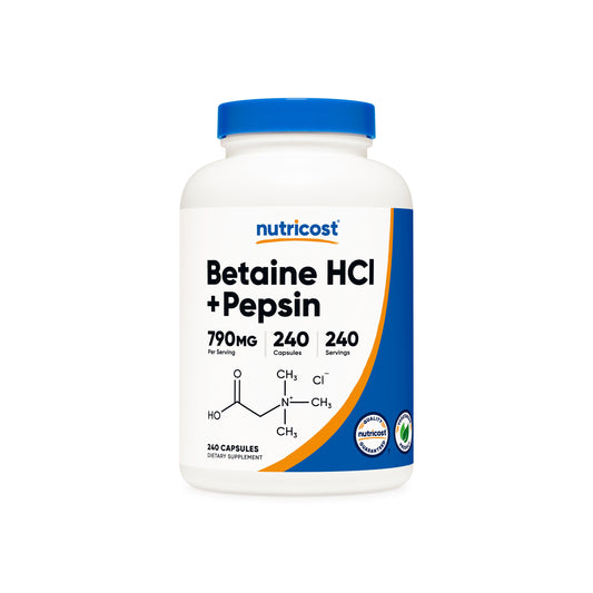 BETAINE HCI + PEPSIN 790 MG 240 SRV.