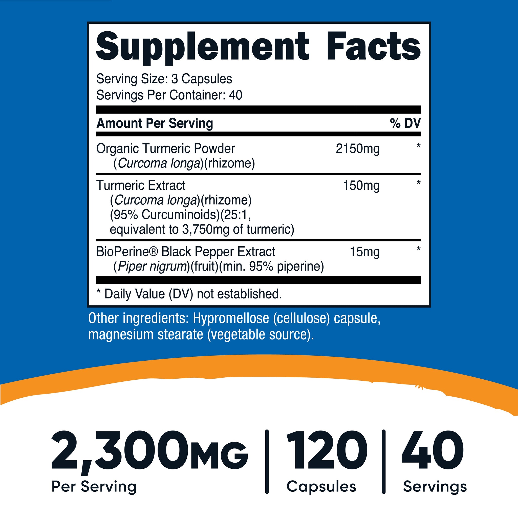 CÚRCUMA 2,300 MG /NUTRICOST