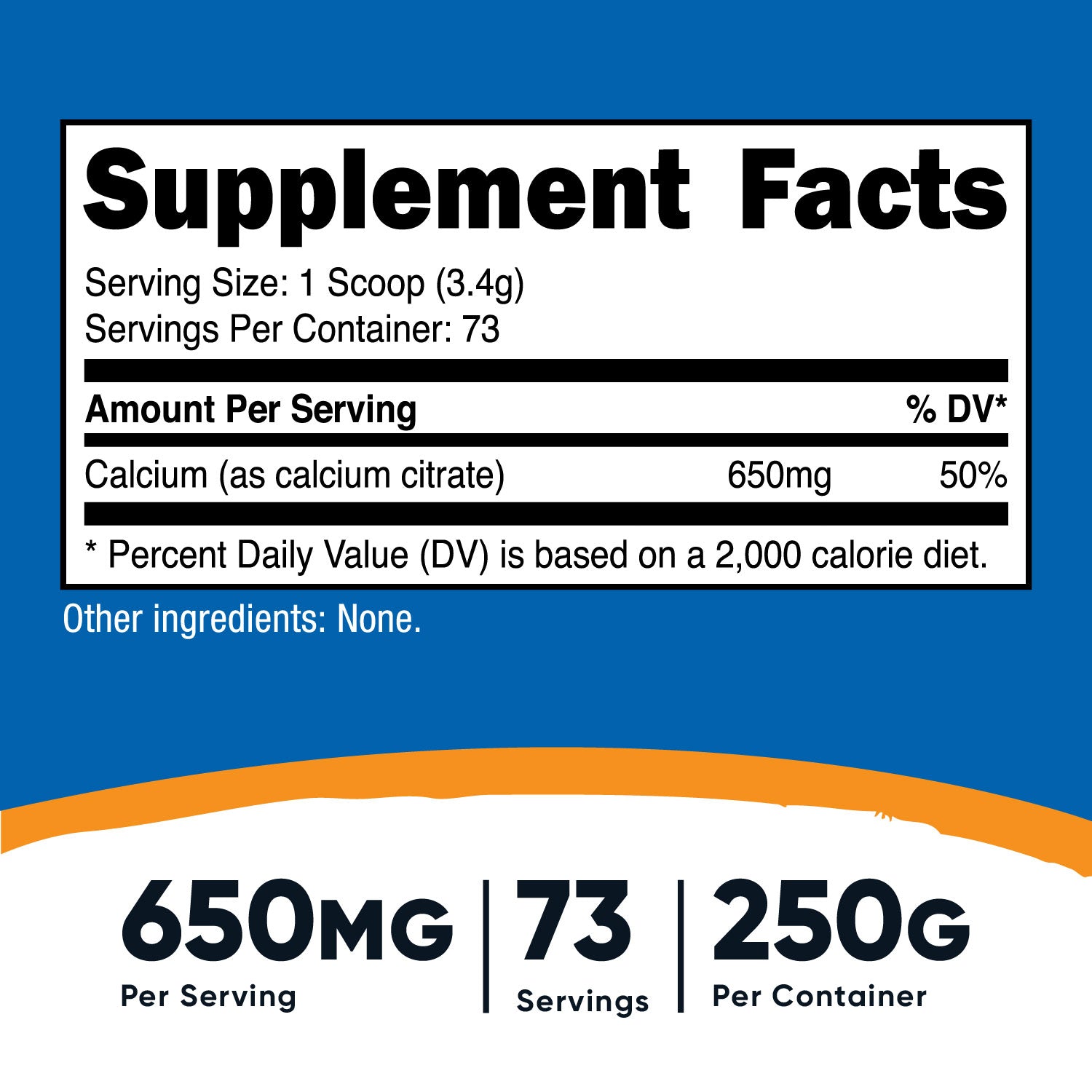 CITRATO DE CALCIO EN POLVO 650MG NUTRICOST