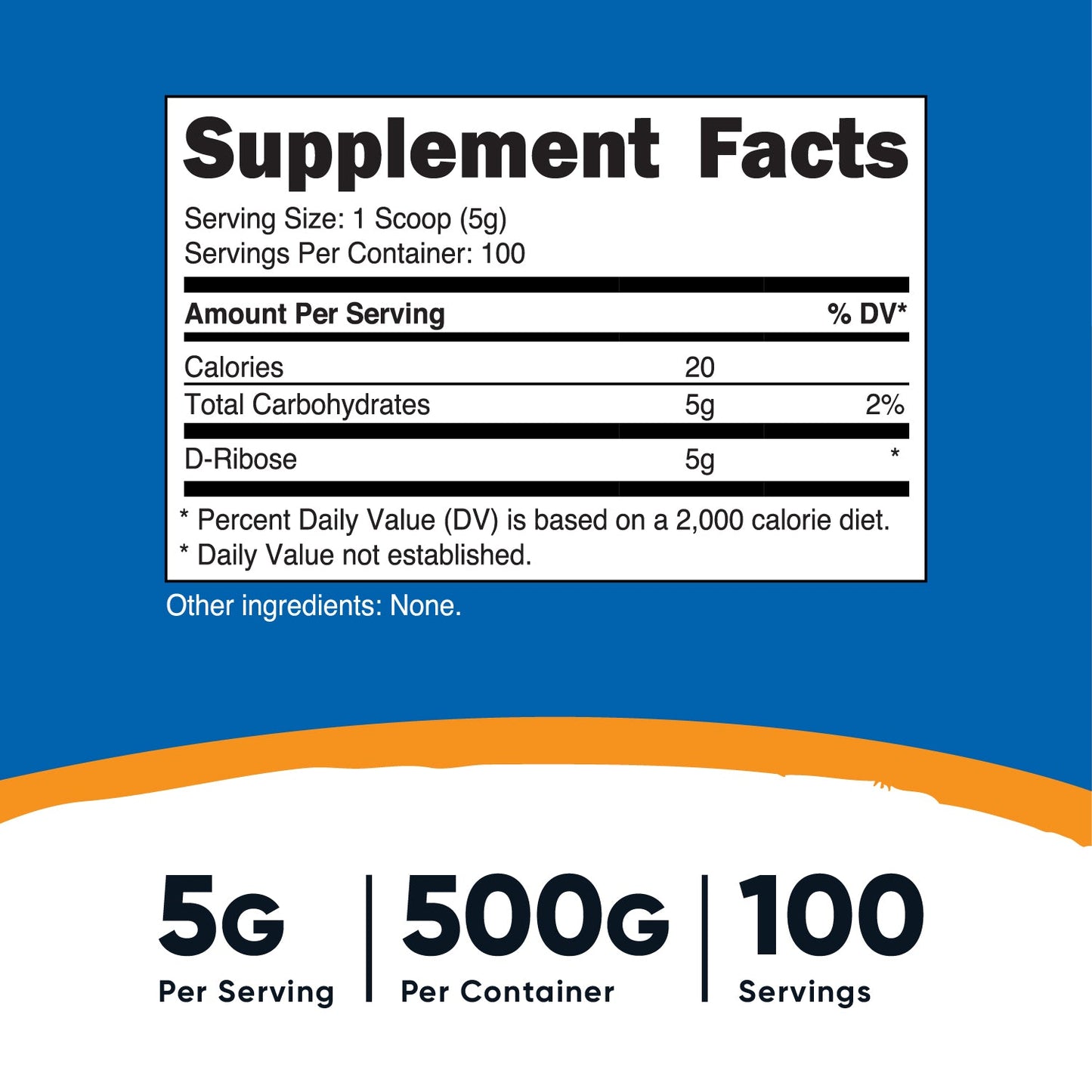 D-RIBOSE 500G / 100 SRV.