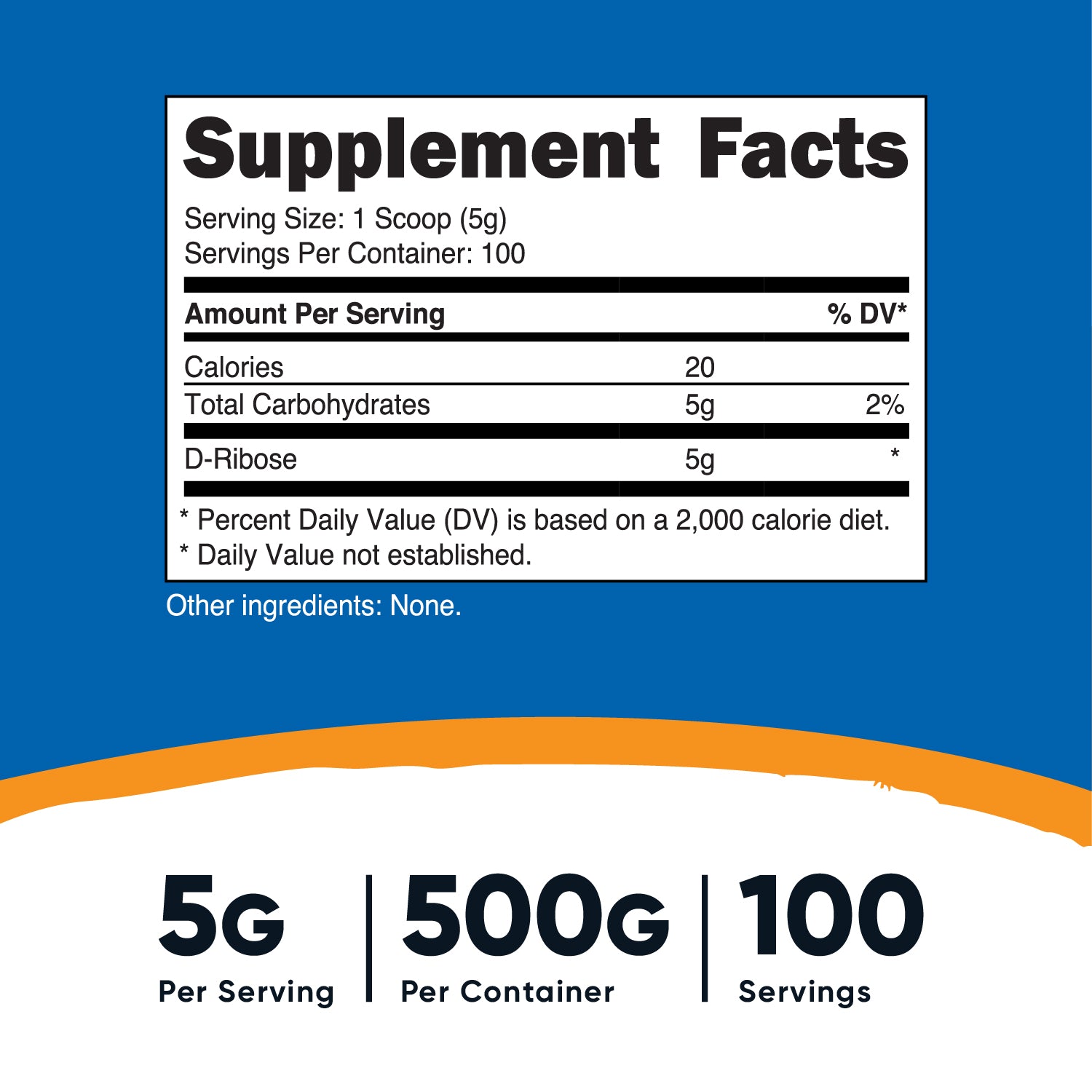 D-RIBOSE 500G / 100 SRV. NUTRICOST