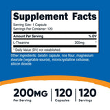 L-THEANINE 200MG / 120 CAP NUTRICOST