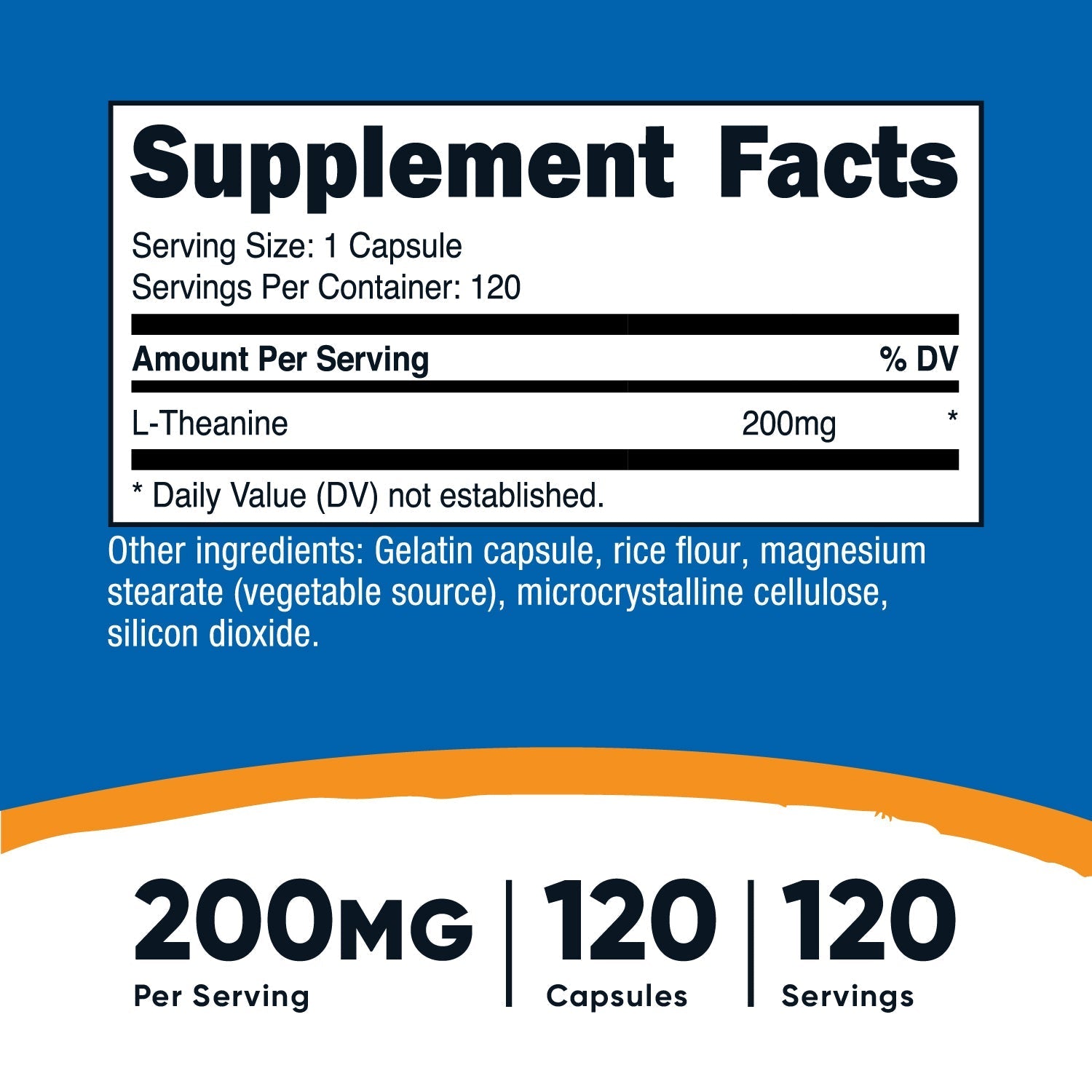 L-THEANINE 200MG / 120 CAP NUTRICOST