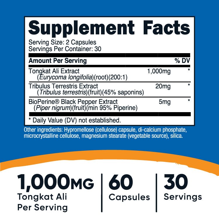 TONGKAT ALI 1000MG /60 SRV. NUTRICOST