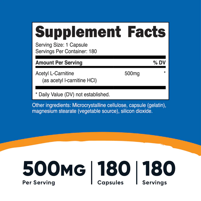 ACETYL L-CARNITINE 500 MG 180 CAP.