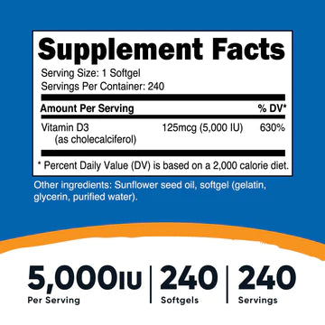 VITAMIN D3 240 SOFTGELS /5000 IU