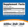 VITAMIN E SOFTGELS 400 IU 240 SOFTGELS NUTRICOST