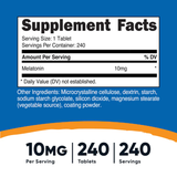 MELATONINA 10MG  240CAP. NUTRICOST
