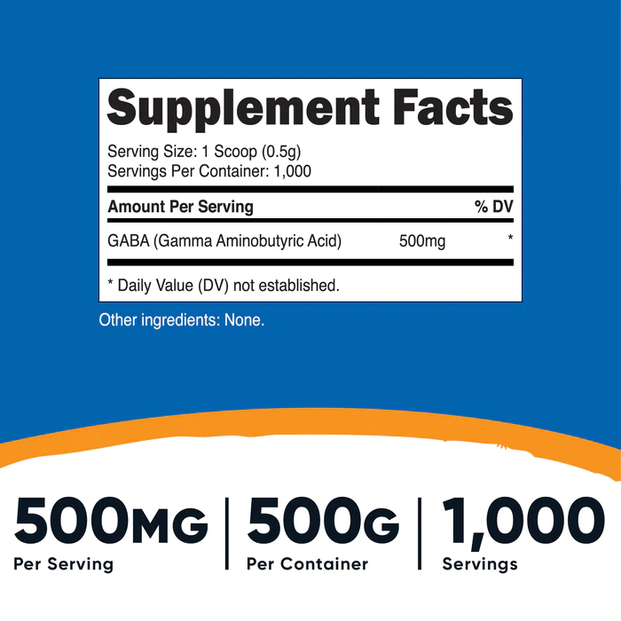GABA PODWER 500 GR 1000 SRV. NUTRICOST