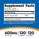 NAC 600 MG. 120 TAB NUTRICOST