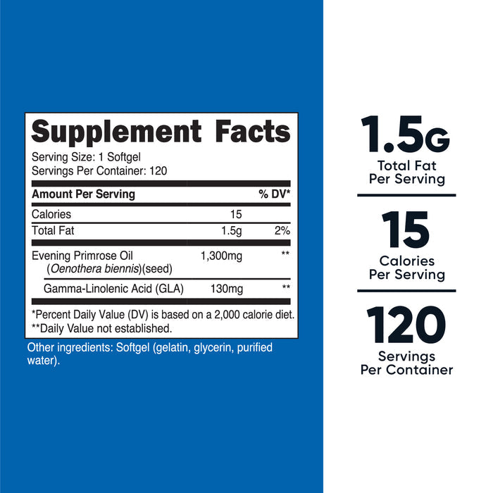 EVENING PRIMROSE OIL SOFTGELS 1,300 MG 120 CAP.