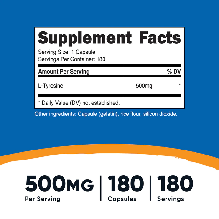 L-TYROSINE 500 MG 180 CAP. NUTRICOST