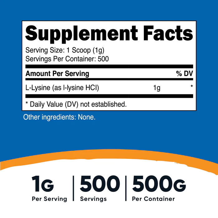 L-LYSINE 1G 500 SRV. NUTRICOST