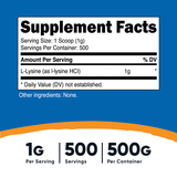 L-LYSINE 1G 500 SRV. NUTRICOST