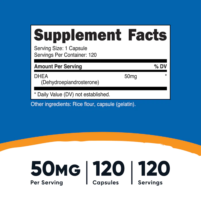 DHEA 50MG 120 CAP. NUTRICOST