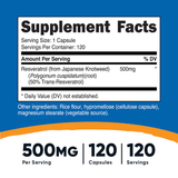 RESVERATROL 500 MG 120 CAP NUTRICOST
