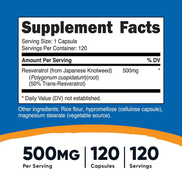 RESVERATROL 500 MG 120 CAP NUTRICOST