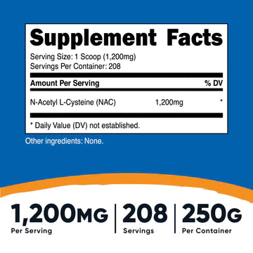 NAC EN POLVO  1200 MG /208 SRV. NUTRICOST