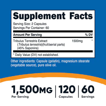 TRIBULUS 1500 MG 120 CAP NUTRICOST