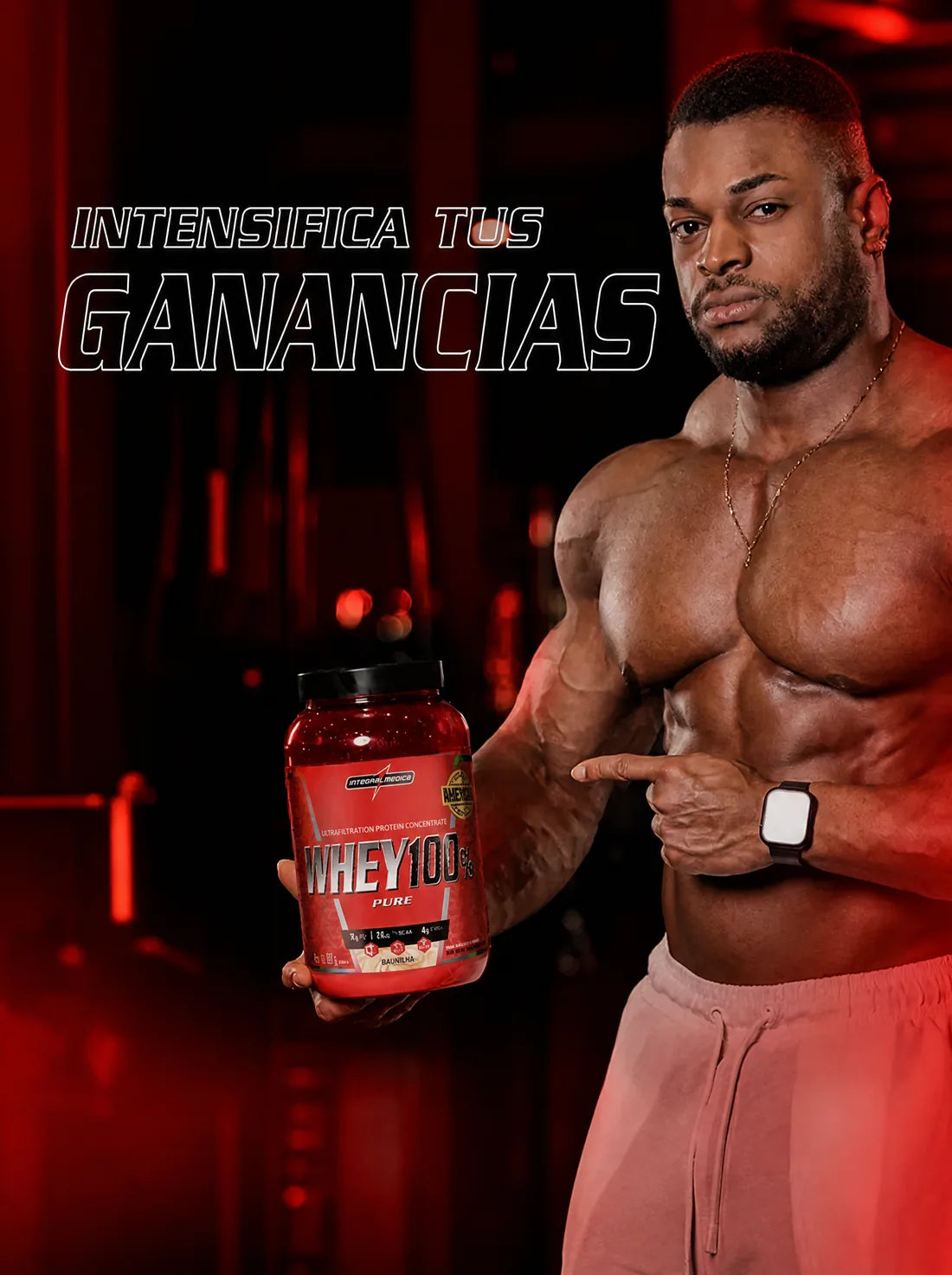 Atleta entrenando con Whey 100% Pure