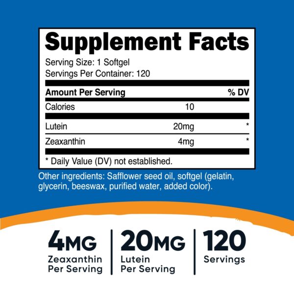 ZEAXANTHIN WITH LUTEIN 120 SOFTGELS - Imagen 2