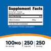CAFEINA 100 MG 250 CAP NUTRICOST - Imagen 2