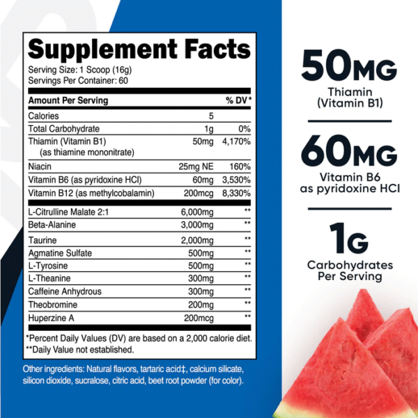 PREWORKOUT COMPLEX 60 SRV - Imagen 2