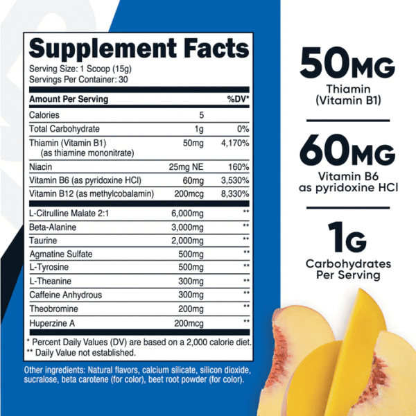 PREWORKOUT COMPLEX 30 SRV (NUTRICOST) - Imagen 2