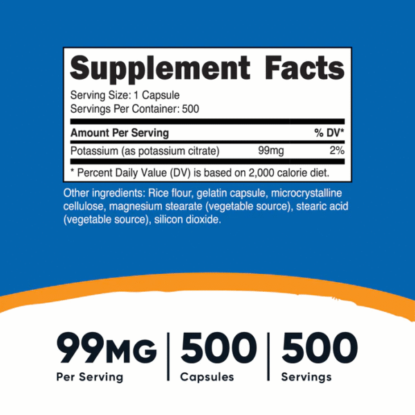 POTASSIUM CITRATE 99 MG/ 500 CAP - Imagen 2
