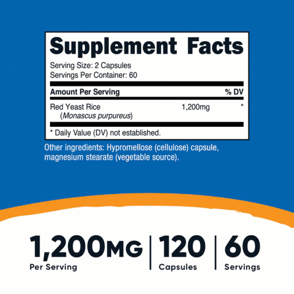 RED YEAST RICE 1200 MG. 120 CAP - Imagen 2