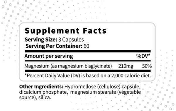 MAGNESIO GLYCINATE 210 mg /60 cap - Imagen 2